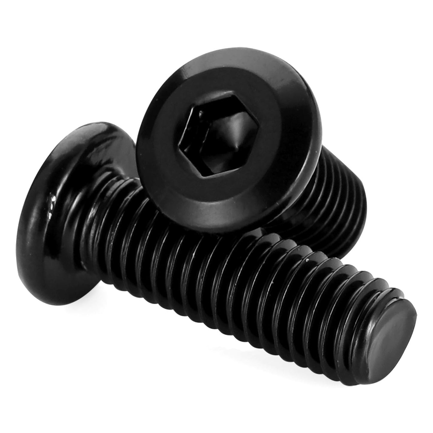 M8 x 12mm Socket Cap Allen Bolts, Flat Round Head Socket Cap Screws, Furniture Screws, Carbon Steel, Full Thread, Black Oxide Finish, 20 PCS