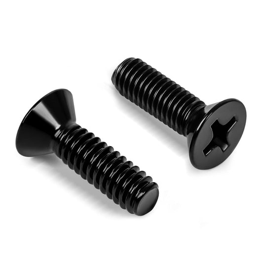 #8-32 x 1/2" Black Countersunk Flat Head Machine Screws, Electrical Outlet Screws, Full Thread, 304 Stainless Steel, Black Finish, 50 PCS