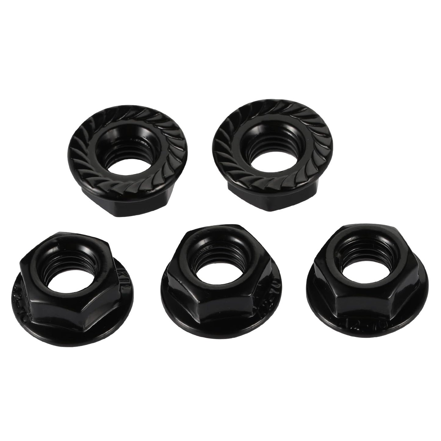 M10-1.5 Serrated Flange Hex Nuts Flanged Locknuts, 304 Stainless Steel 18-8, Black Finish, Pack of 25
