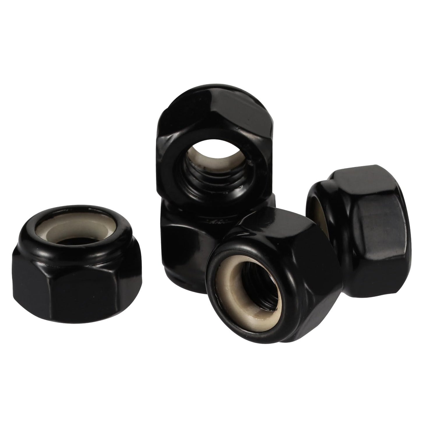 #8-32 Nylon Insert Hex Lock Nut Stainless Locknuts, 304 Stainless Steel 18-8 Black Finish, Pack of 50