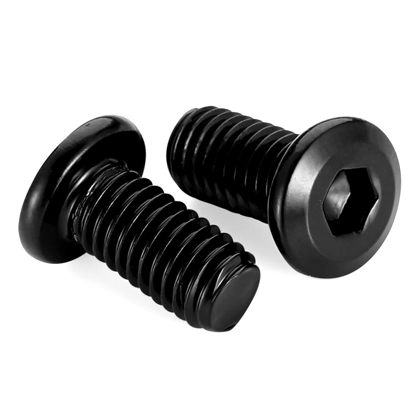 1/4-20 x 1/2" Flat Round Socket Screws Connector Bolts for Furniture, Stainless Steel 304 Black Finish, Full Thread, 25 PCS