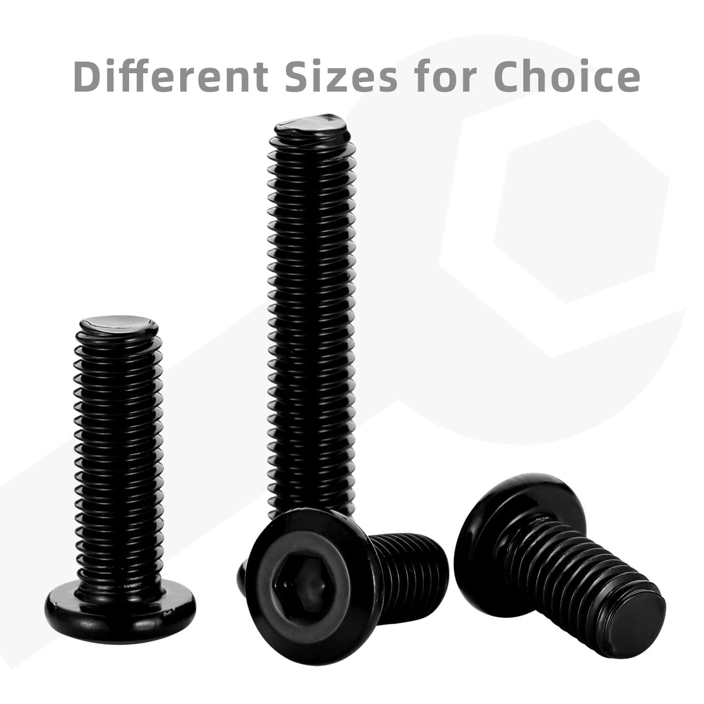 1/4-20 x 1/2" Flat Round Socket Screws Connector Bolts for Furniture, Stainless Steel 304 Black Finish, Full Thread, 25 PCS
