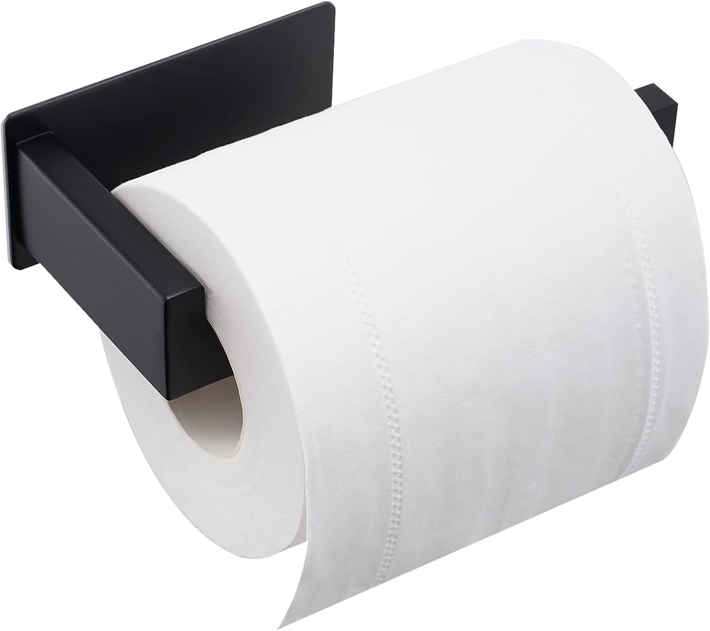 Toilet Paper Holder, Adhesive Toilet Paper Roll Holder, SUS304 Stainless Steel Rustproof Wall for Bathroom, Kitchen and Washroom, Black