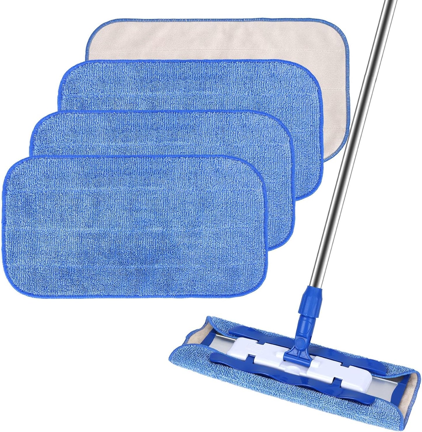 Microfiber Cleaning Cloth Compatible with MR SIGA Professional Microfiber Mop - Professional Reusable Flat Mop Refills - Mop Pads Replacement for Hardwood Cleaning (4 Pack)