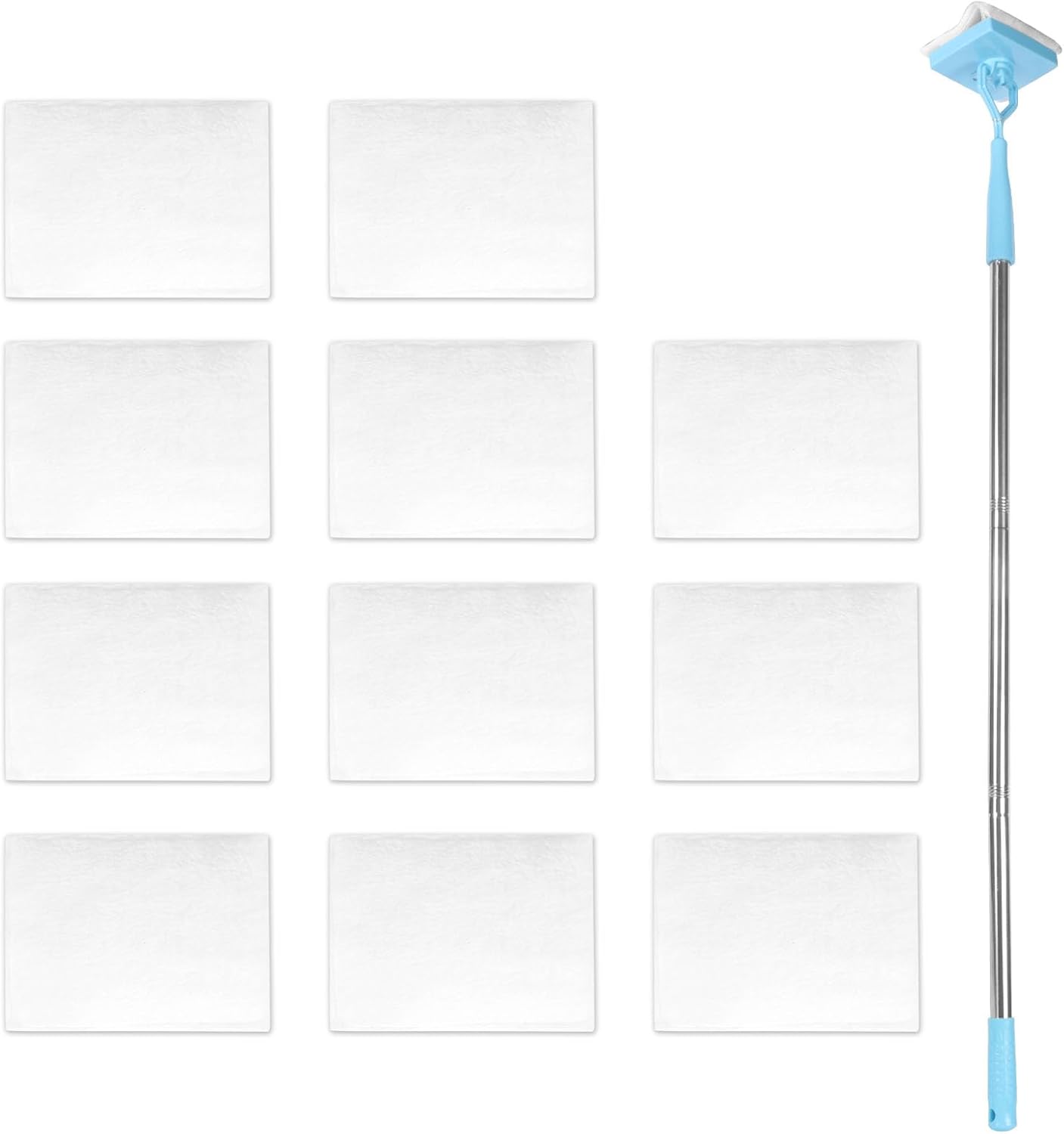 10 Pack Reusable Pad Refills Compatible with Baseboard Cleaner Tool - Microfiber Replacement Pads for Wet & Dry Use (Mop NOT Included)