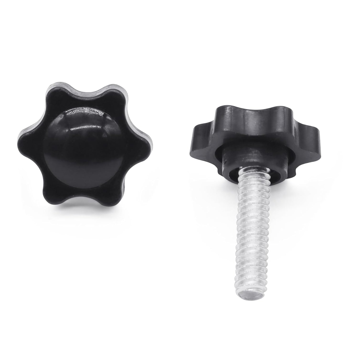 Xadnitu 10 Pieces 1/4''-20-1'' Thread Knob Plastic Star Shaped Nut Clamping Male Handle Tightening Screw Knobs for Replacing Umbrella Base