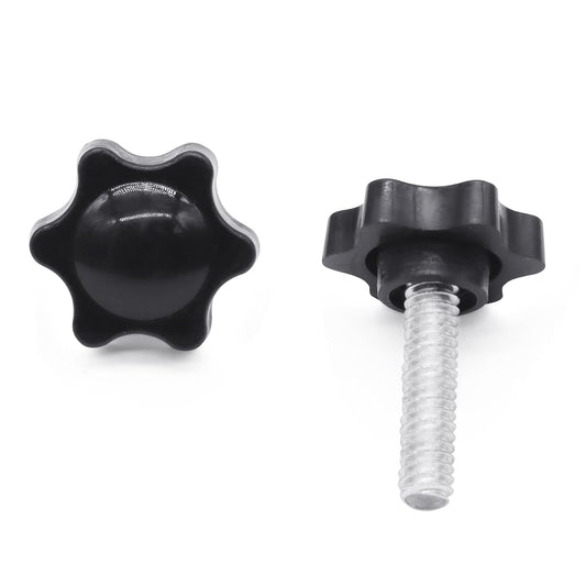 Xadnitu 10 Pieces 1/4''-20-1'' Thread Knob Plastic Star Shaped Nut Clamping Male Handle Tightening Screw Knobs for Replacing Umbrella Base