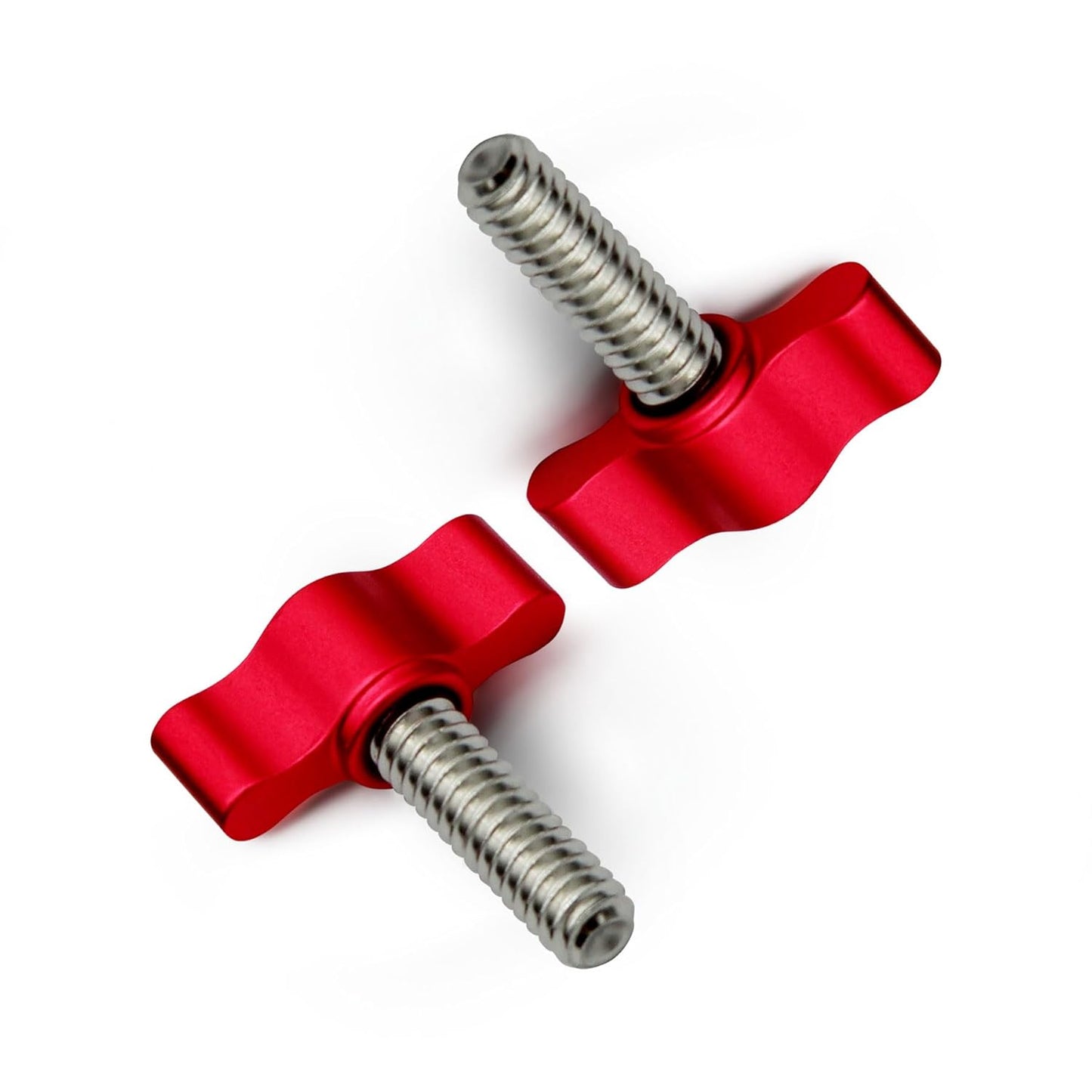 Xadnitu 1/4"-20 x 1 Thread Thumb Screw,Stainless Steel Standard/Coarse Thread with Red Adjustable Tee Wing Aluminum Knob to Remove Replace Hand Clamping Tightening Knob Power Supply, 4 Packs