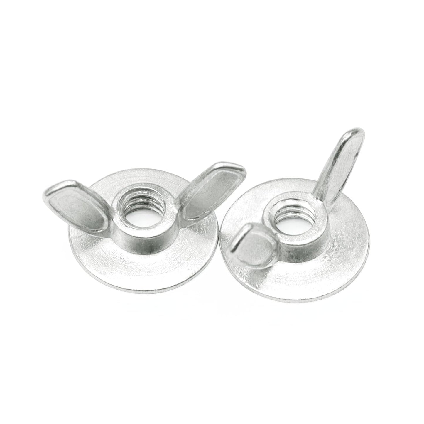 Xadnitu 50 Pieces 1/4''-20 Washered Wing Nut, Zinc Plated Hurricane Hardware Butterfly Nuts with Washer for Fasteners, Silver