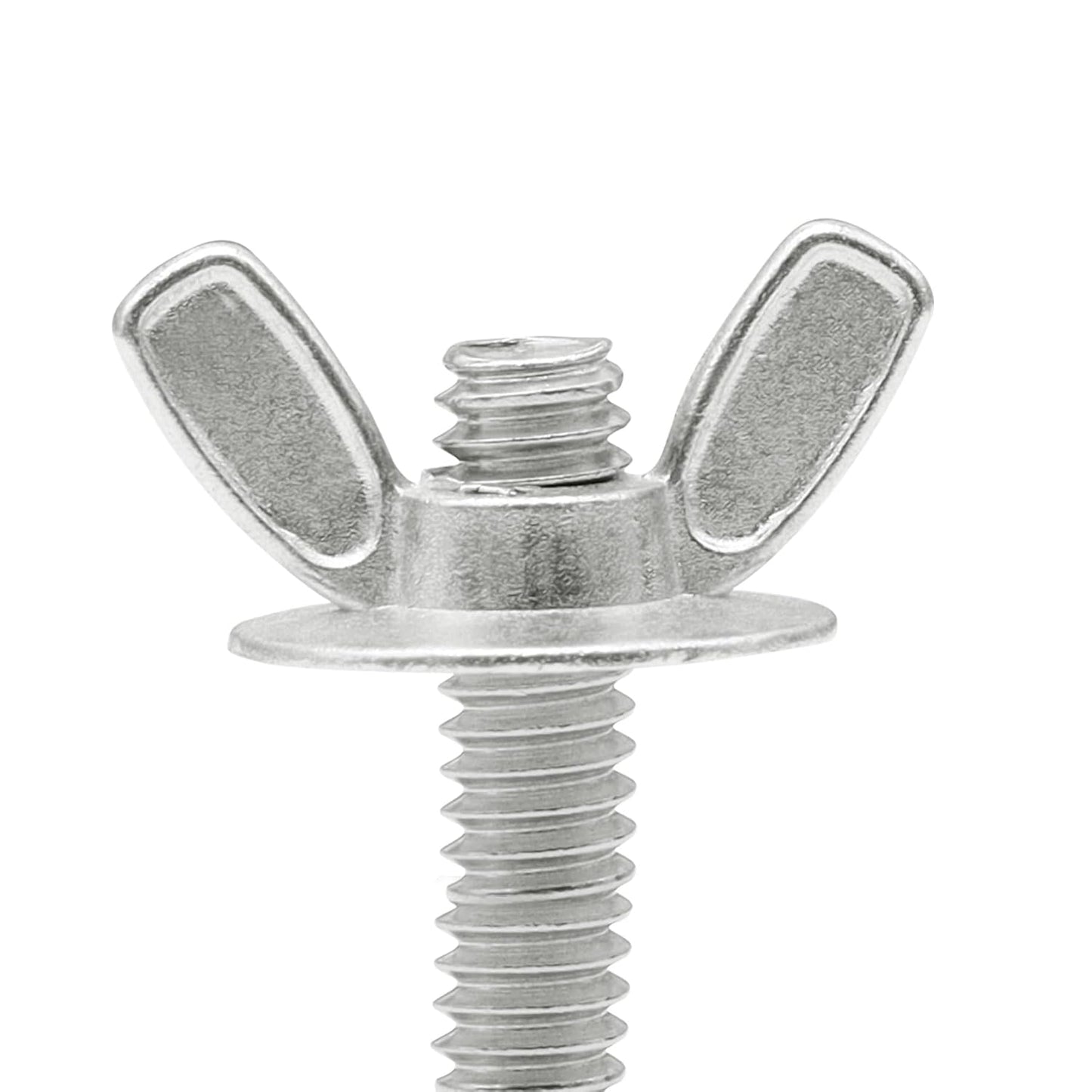 Xadnitu 50 Pieces 1/4''-20 Washered Wing Nut, Zinc Plated Hurricane Hardware Butterfly Nuts with Washer for Fasteners, Silver