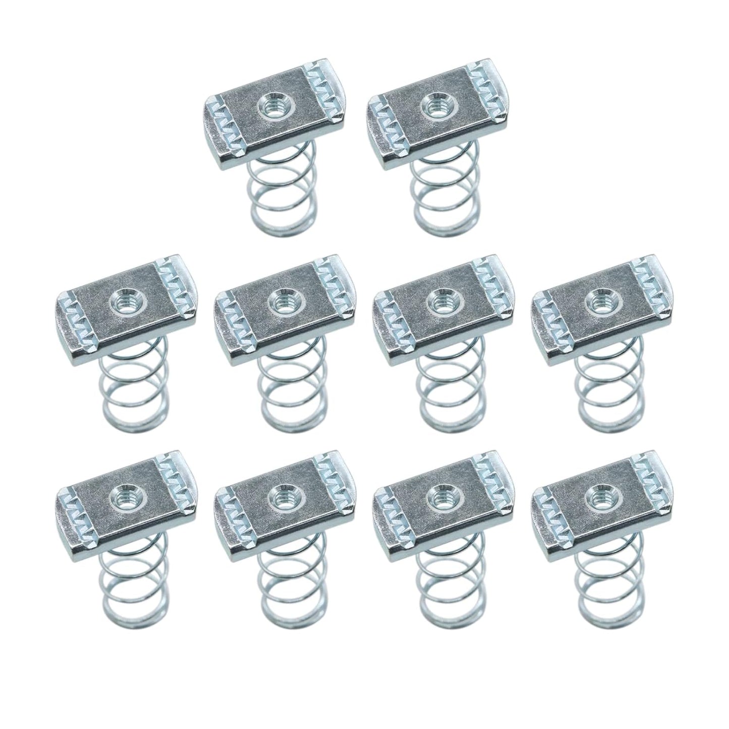 Strut Channel Nuts, 1/4"-20 Spring Channel Nut with Zinc Electroplate Finish, Long Spring Nuts Great for Use with Unistrut Channels (10 Pack)