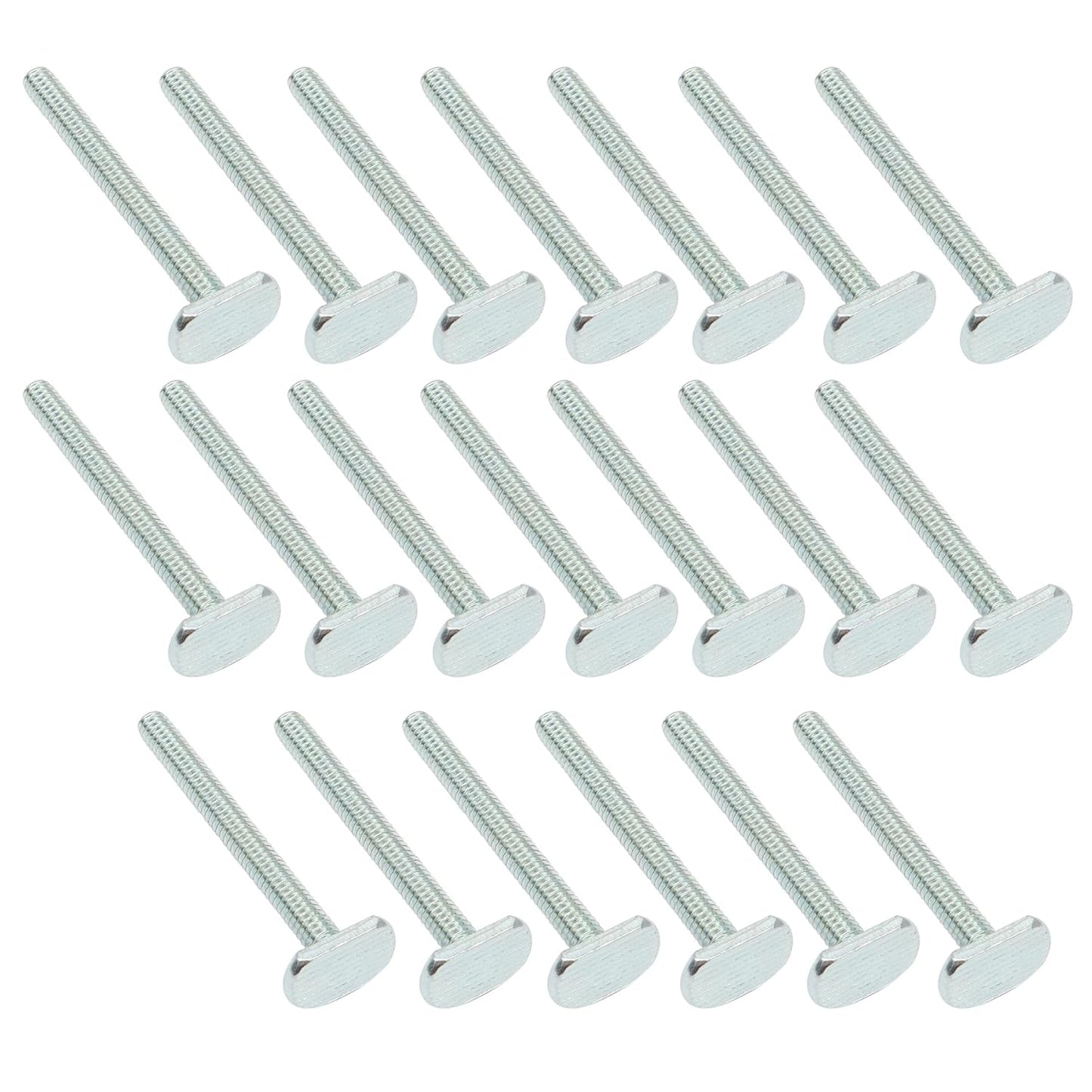 Xadnitu 20 Pieces 1/4"-20 T Track Bolt 2-1/2" Length, T Slot Drop-in Sliding Bolts with T Shaped Head for Hardware, Fixture Accessories and Woodworking Jigs