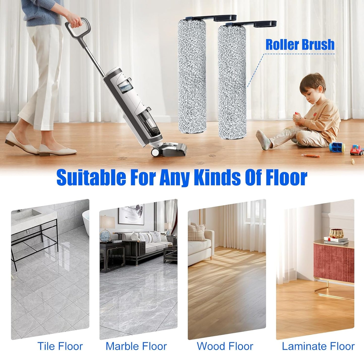 【NOT Universal】【S5/S5 Pro Only】 Replacement Brush Rollers for Tineco Floor ONE S5/S5 PRO Cordless Wet Dry Vacuum Cleaner 【NOT for S5combo & Nor Other Models】