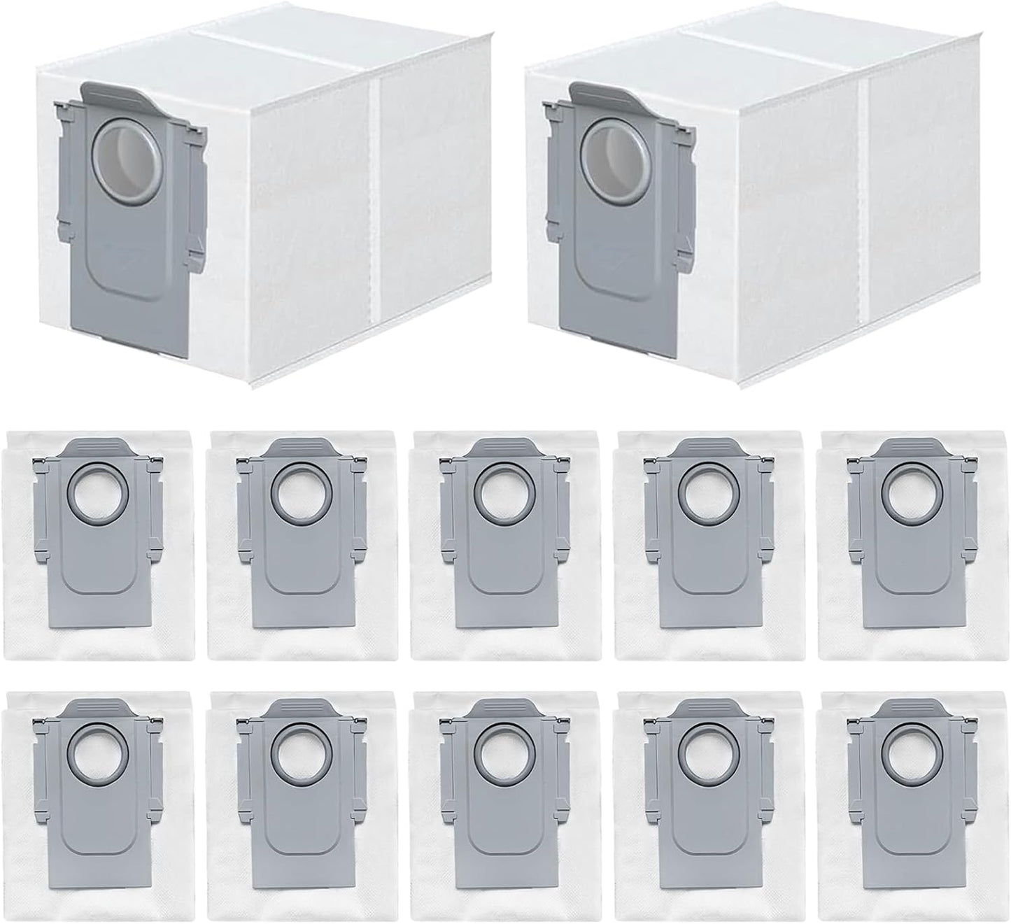 12 Pack Dust Bags for Roborock Q Revo/Qrevo S/Slim/Qrevo Pro/Qrevo MaxV/Qrevo Master/Qrevo Plus/Qrevo Curv, S8 Max/S8 MaxV Ultra, Saros 10R/10 Vacuum Disposable Dust Bags Replacement-3L