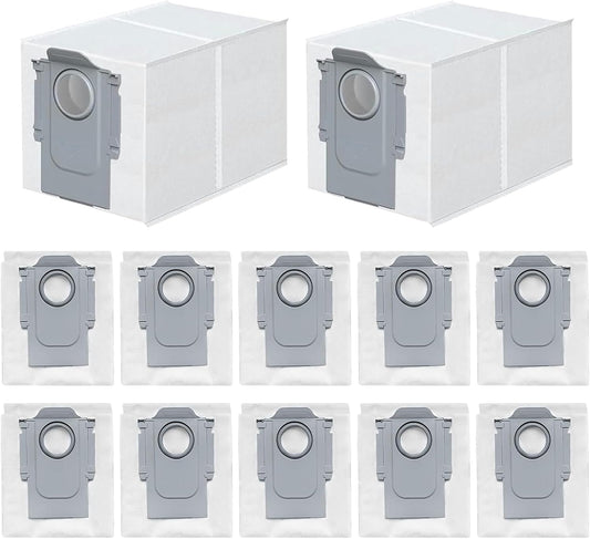 12 Pack Dust Bags for Roborock Q Revo/Qrevo S/Slim/Qrevo Pro/Qrevo MaxV/Qrevo Master/Qrevo Plus/Qrevo Curv, S8 Max/S8 MaxV Ultra, Saros 10R/10 Vacuum Disposable Dust Bags Replacement-3L