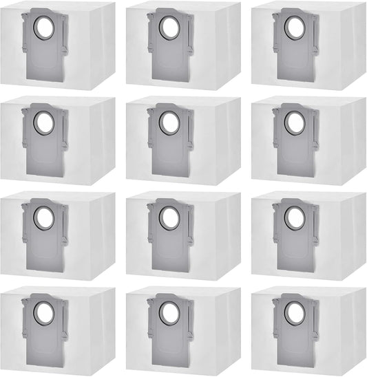 12 Pack Dust Bags for Roborock S8 Pro Ultra, S8+, Q7 Max+, Q8 Max+, Q5 Max+, Q5+, Q5 Pro+, Q7, Q7+, Q7 Max+, S7 MaxV Ultra,S7 Max Ultra Vacuum Cleaner Replacement Disposable Dust Bags- 4L