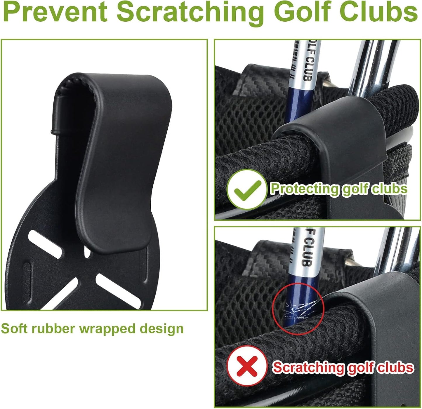 iGuerburn Metal Landing Pads for Golf Bags, Magnetic Golf Bag Accessories for Men with Soft Rubber