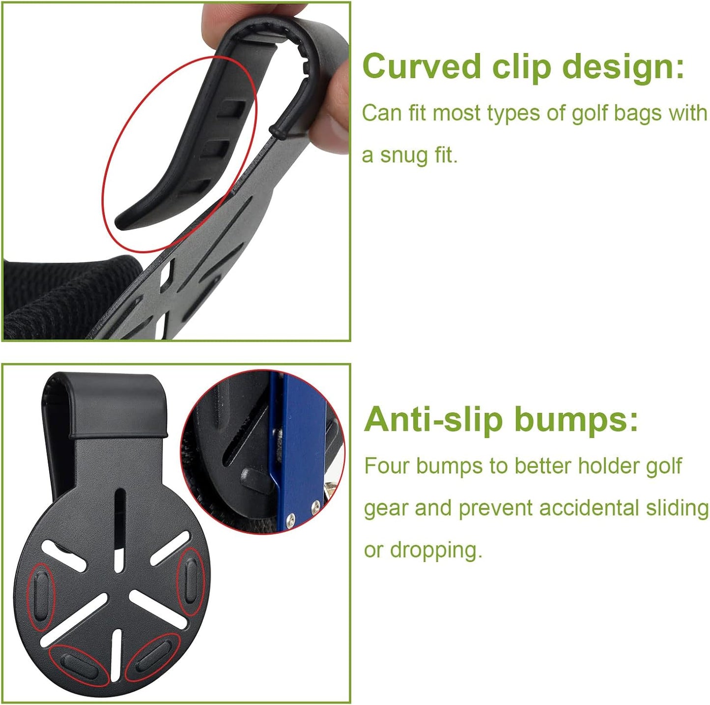 iGuerburn Metal Landing Pads for Golf Bags, Magnetic Golf Bag Accessories for Men with Soft Rubber