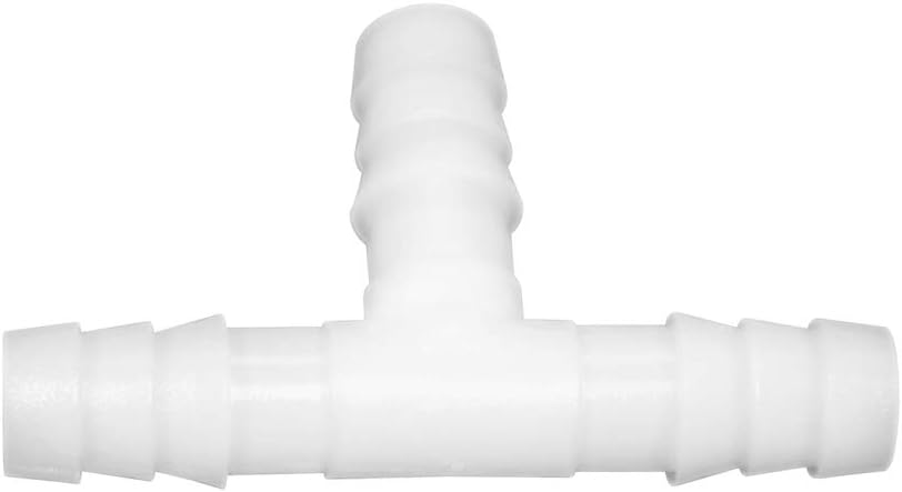 Plastic 1/2" ID Hose Barb Fittings, Equal Barbed Tee Pipe Connectors 3 Way Joint Splicer Mender Union Adapter for Boat Aquarium, Pack of 6
