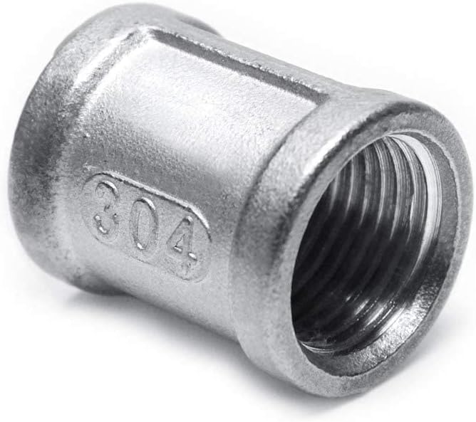 3/4" Female NPT Coupling, 1-1/2" Length Stainless Steel Coupler Cast Pipe Fitting(Pack of 2)