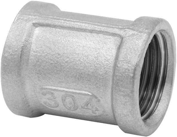3/4" Female NPT Coupling, 1-1/2" Length Stainless Steel Coupler Cast Pipe Fitting(Pack of 2)