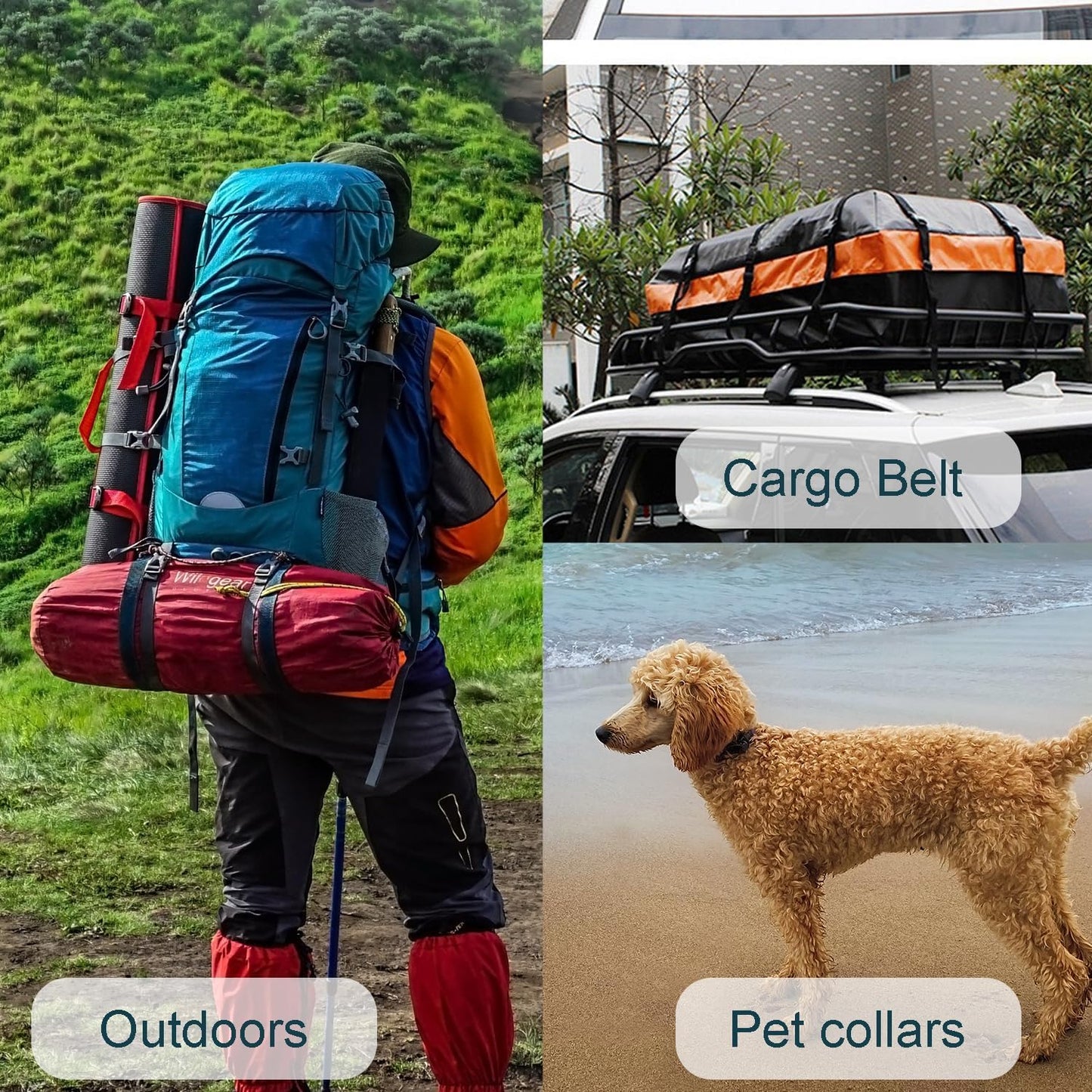 CooBigo 10Pack 1"(26mm) Contoured Plastic Side Release Buckles, Paracord Buckles for Backpack Straps Paracord Bracelet Pet Collar