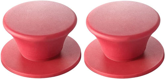 Universal Pot Pan Lids Replacement Knob, Silicone Heat Resistant Pan Cover Holding Handles BPA Free Dishwasher Safe Fits Skillets and Kitchen Cookware (Pack of Two-Red)