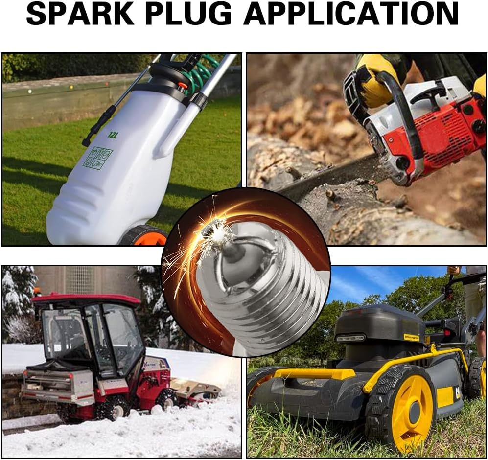 L7T Spark Plug with Chainsaw Scrench Wrench Tool, Replaces BPM7A BPMR7A RCJ6Y RCJ7Y BM6A CJ8 WSR5F for 33cc 43cc 47cc 49cc 52CC 2-Stroke Small Engine MS290 021 023 024 025 026 etc (2 Pc)