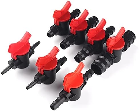 1/2" Drip Irrigation Switch Valve Barbed Ball Valve for Garden Drip Irrigation Aquarium (6 Pcs)