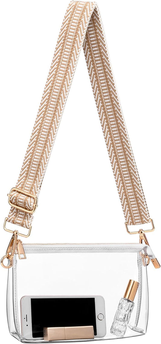 Clear Purse for Women - Stadium Approved Crossbody Bag, Small Stadium Bag for Concerts & Sports Events