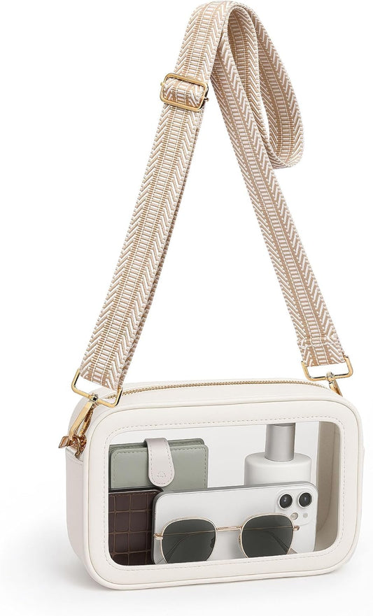 Clear Bag for Stadium Events, Clear Purse for Women, Stadium Approved Crossbody Handbag for Concerts Sports Fans