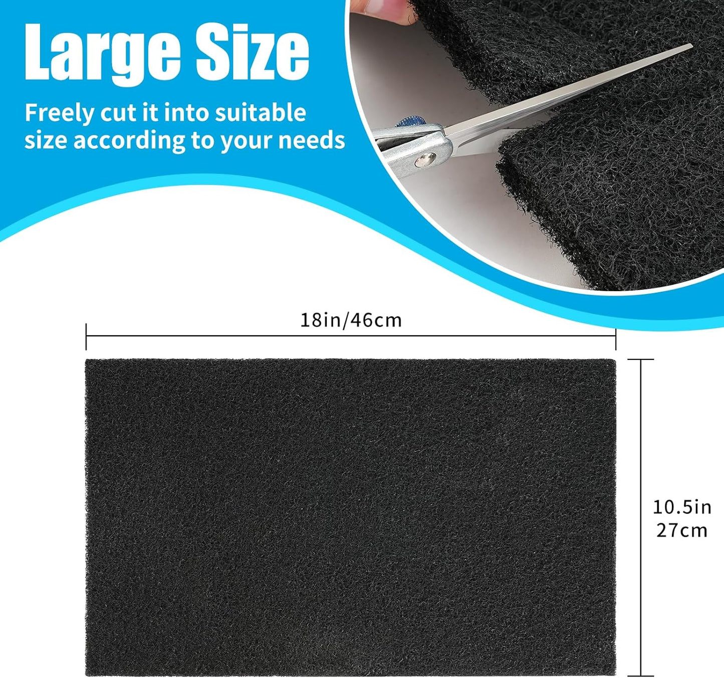 Aquarium Activated Carbon Filter Media Pad for Fish Tank Pond Canister Filter (10.5" x 18")