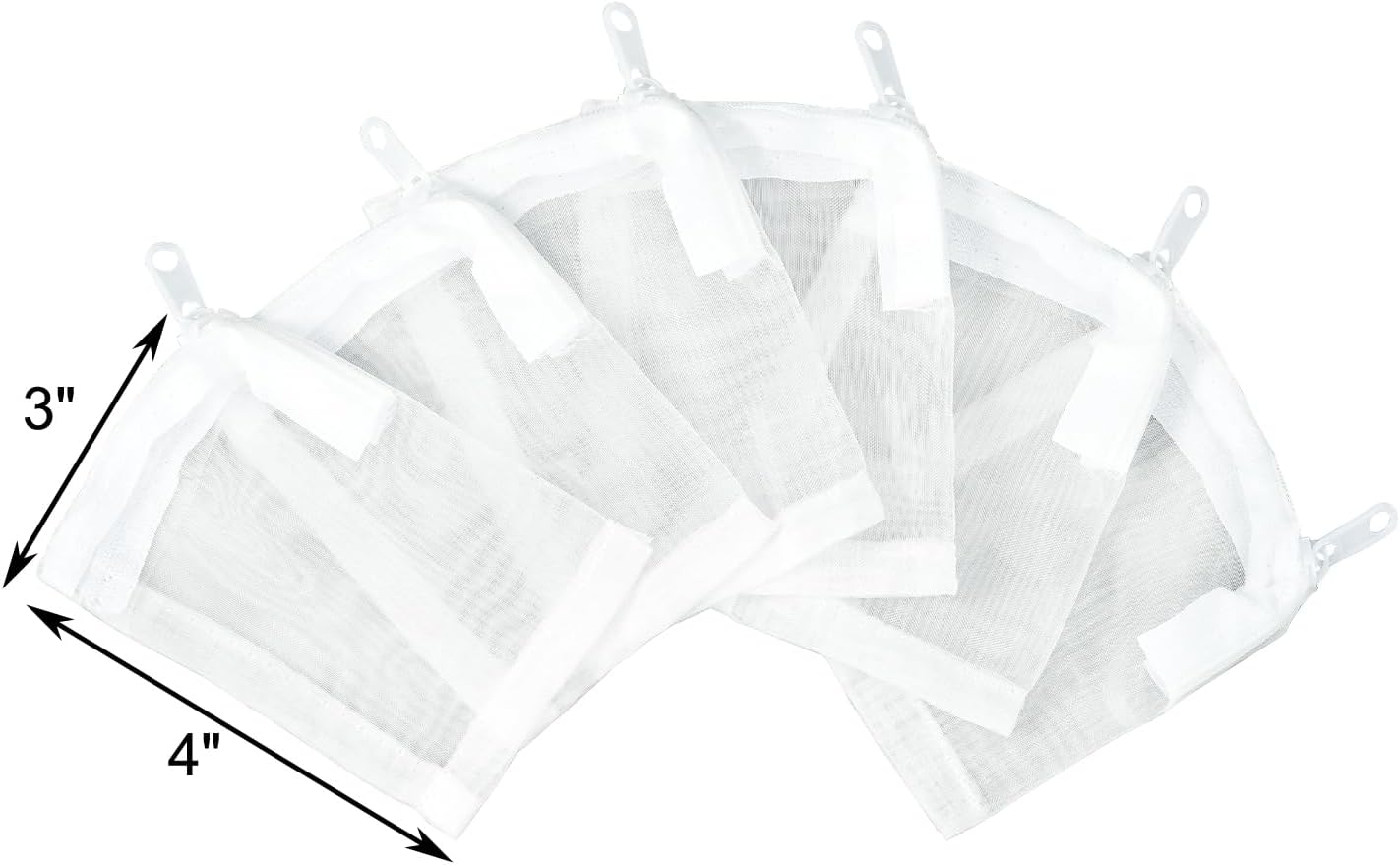 Aquarium Filter Media Bags 6pcs Fish Tank Extra Fine 100 Micron Mesh Bags with Plastic Zipper for Activated Carbon (3” x 4”)