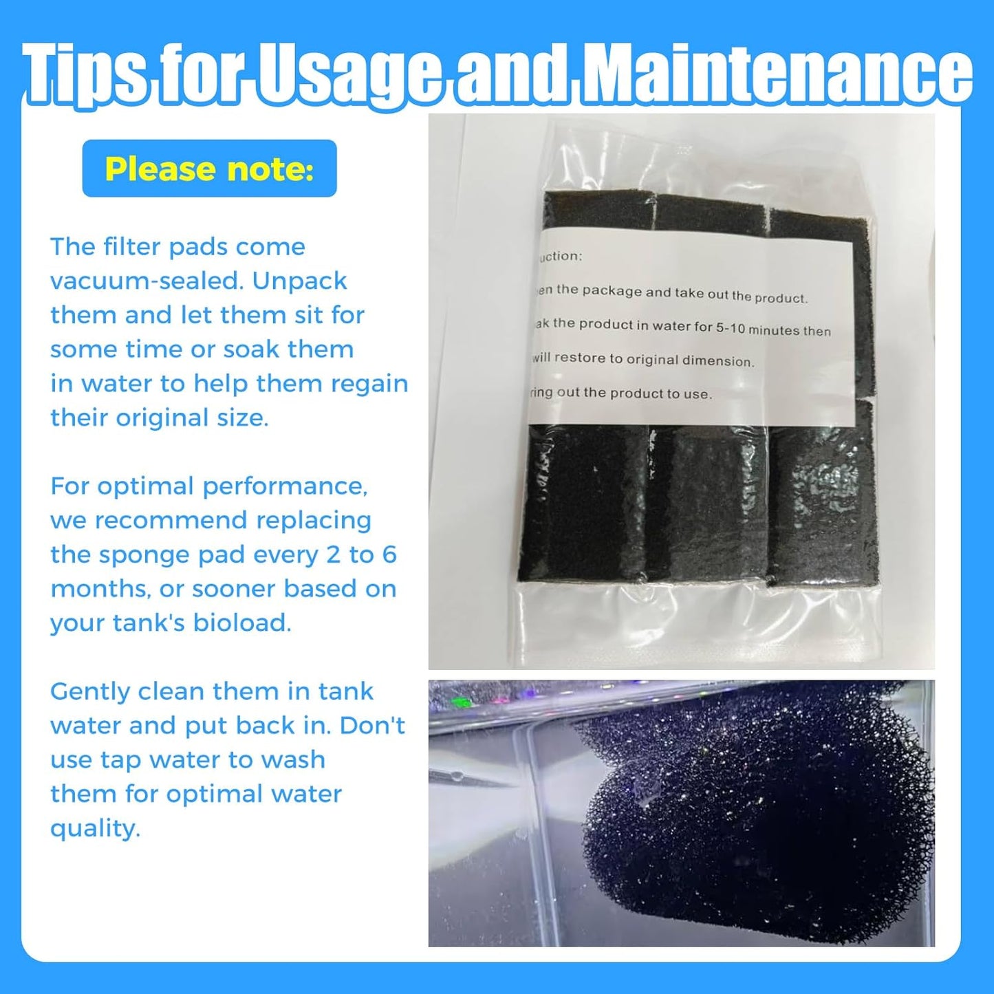 12-Pack Pre-Filter Sponge for Aquarium Shrimp Fry Fish Tank Filter 0.8 Inch Intake, Replacement Foam Cover