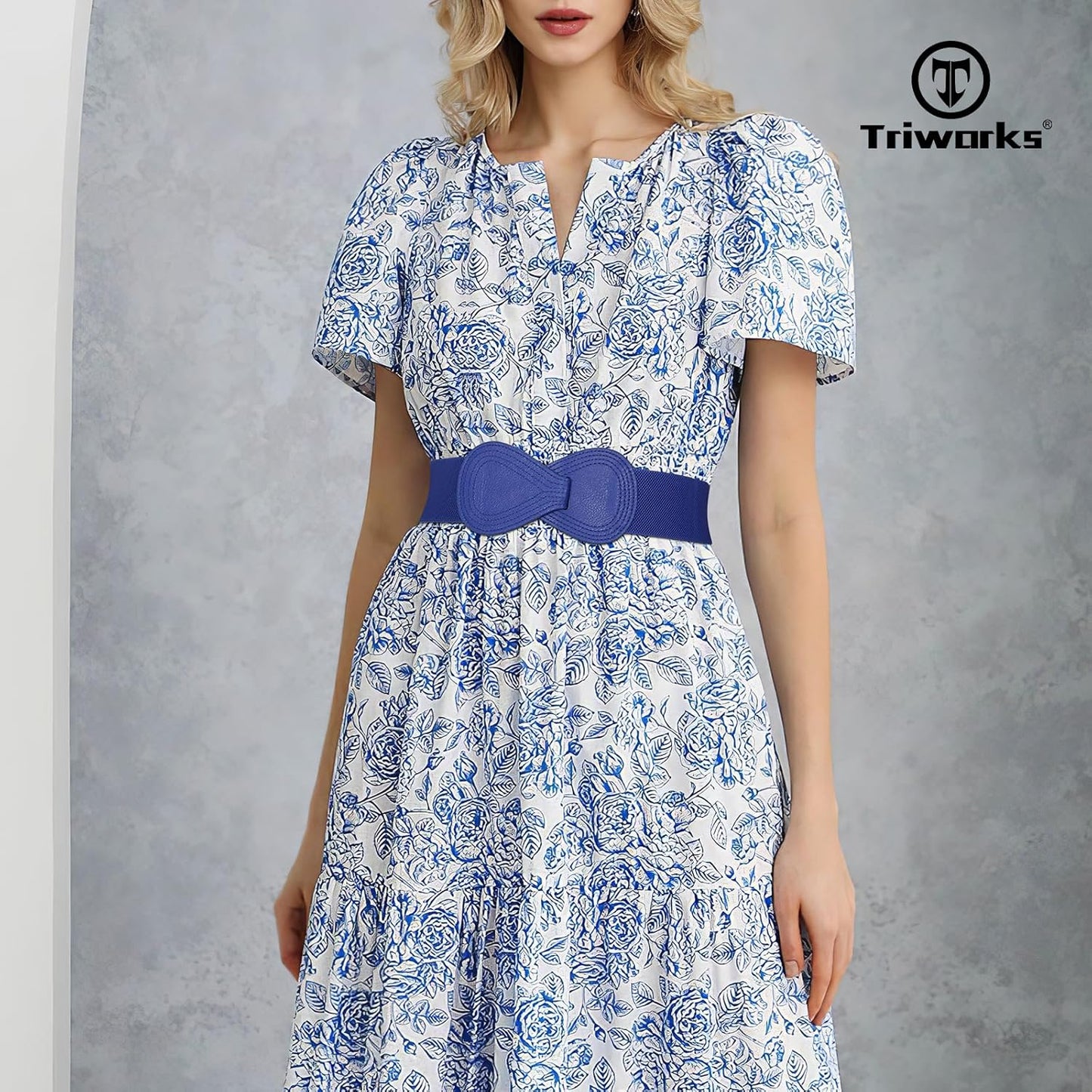 Vintage Women Wide Elastic Belt Ladies Stretchy Dress Belt Fashion 8-shaped Buckle Coats Waist Belt