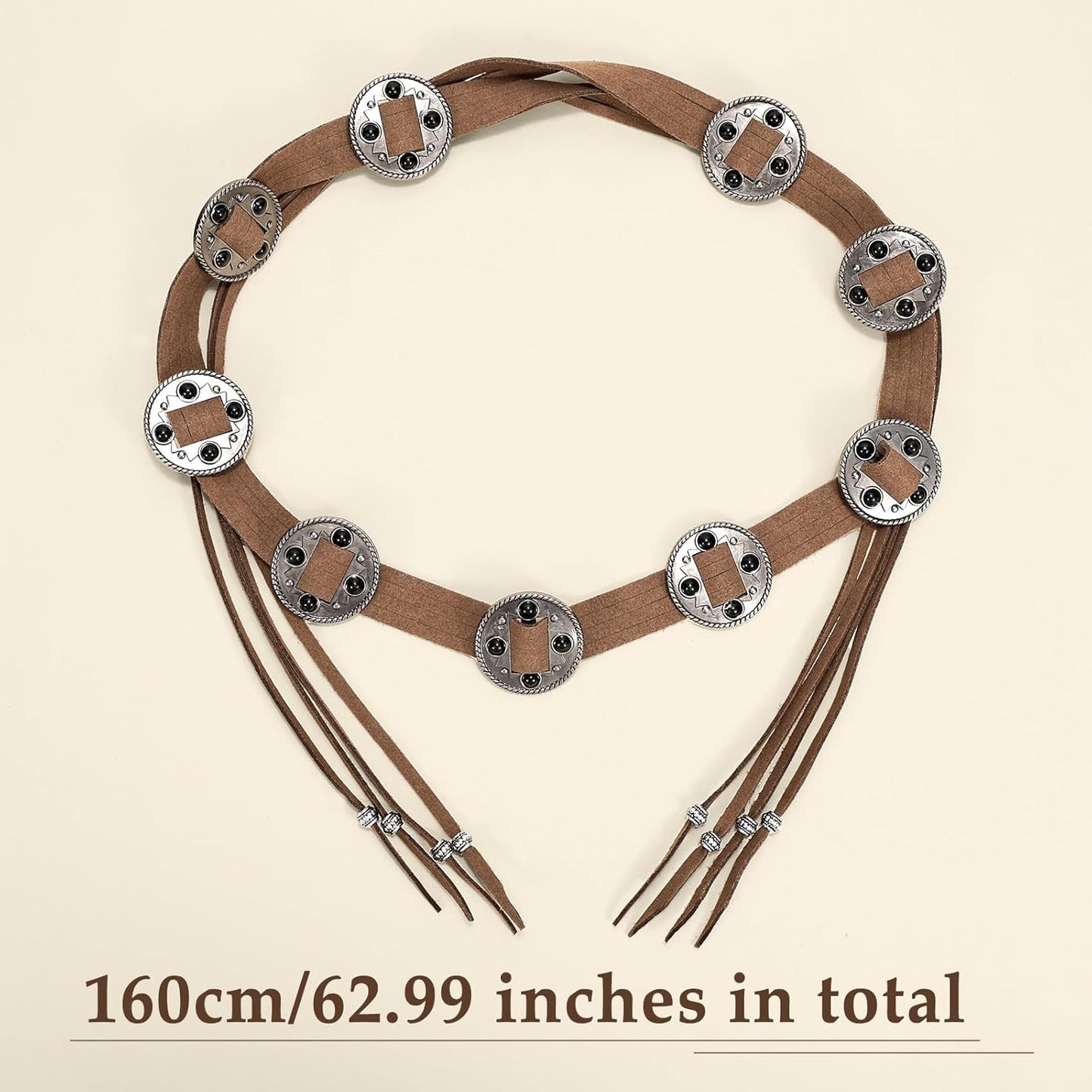 Western Style Belts Women's Tassel Rope Braid Waist Belt Woven Belt for Dress Vest Jeans