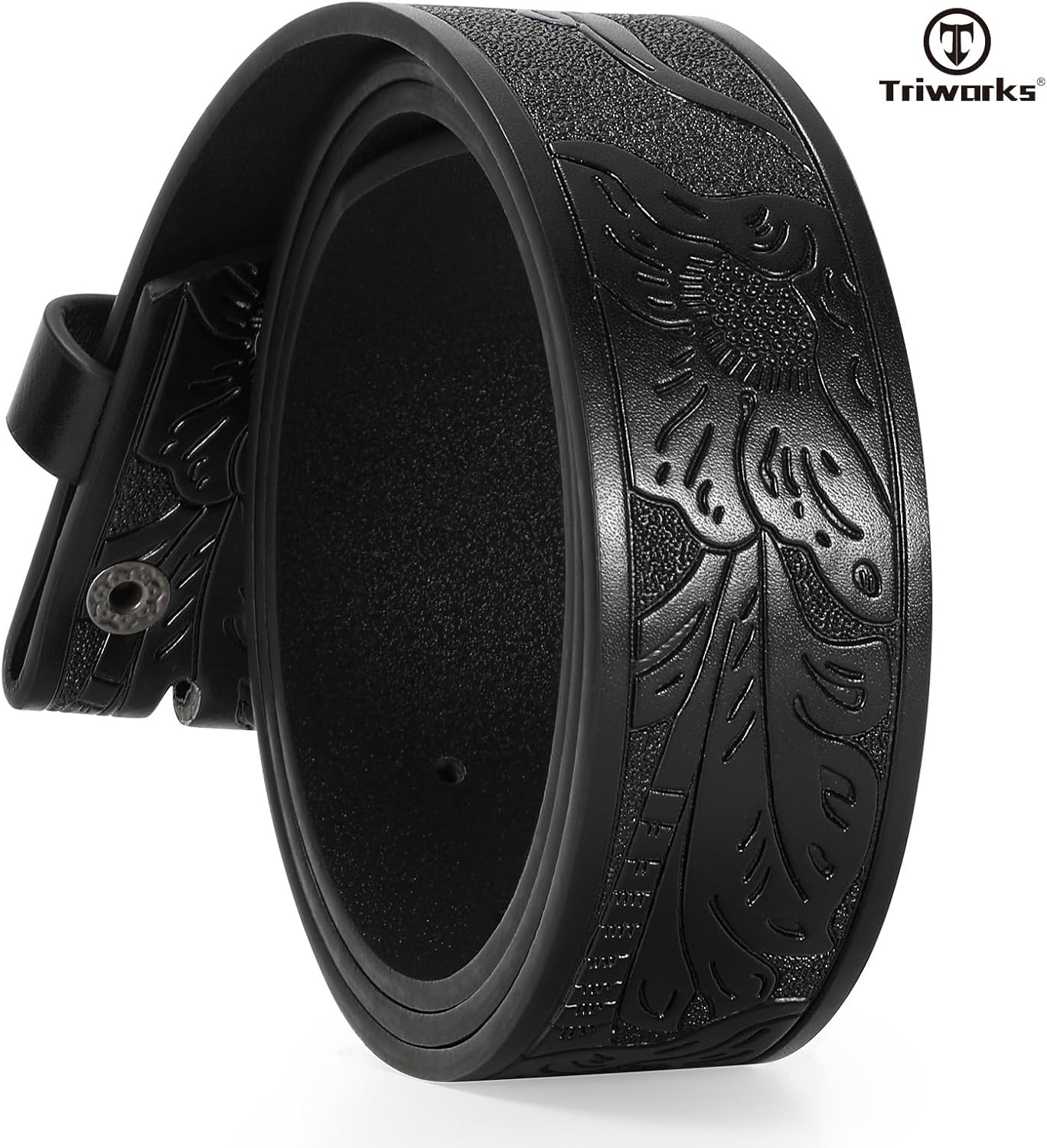 Western Leather Belt for Men without Buckle Cowboy Cowgirl Leather Belt Strap for Jeans