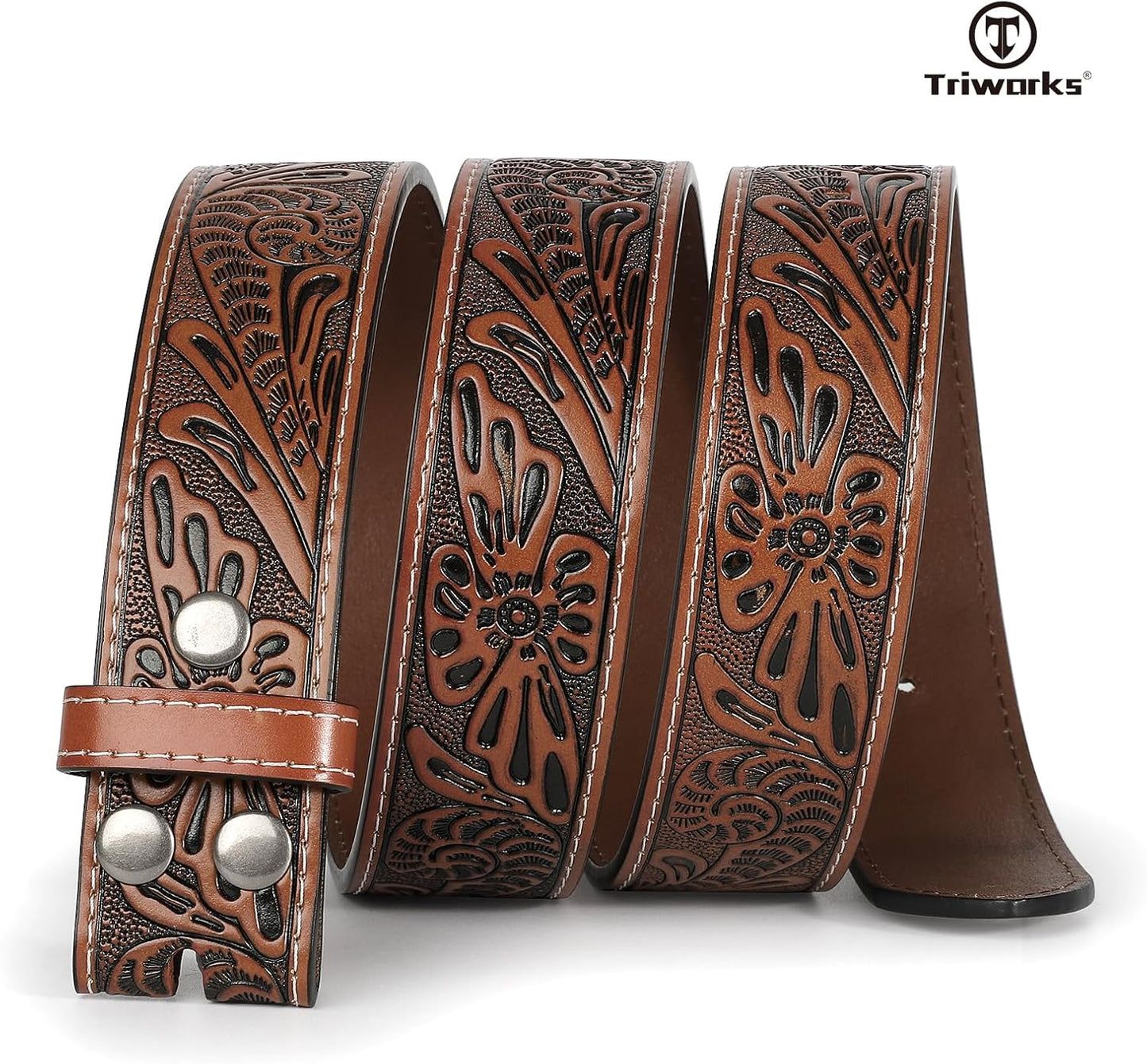 Western Leather Belt Strap for Men without Buckle Cowboy Cowgirl Belt Strap 1.5" Width