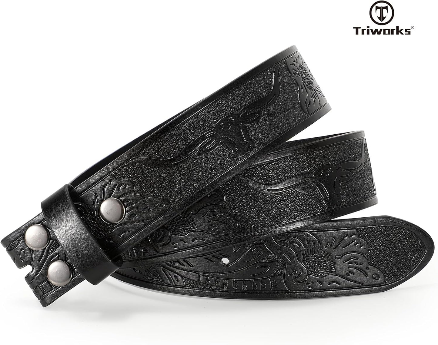 Western Belts for Men without Buckle Cowboy Cowgirl Leather Mens Belts for Jeans