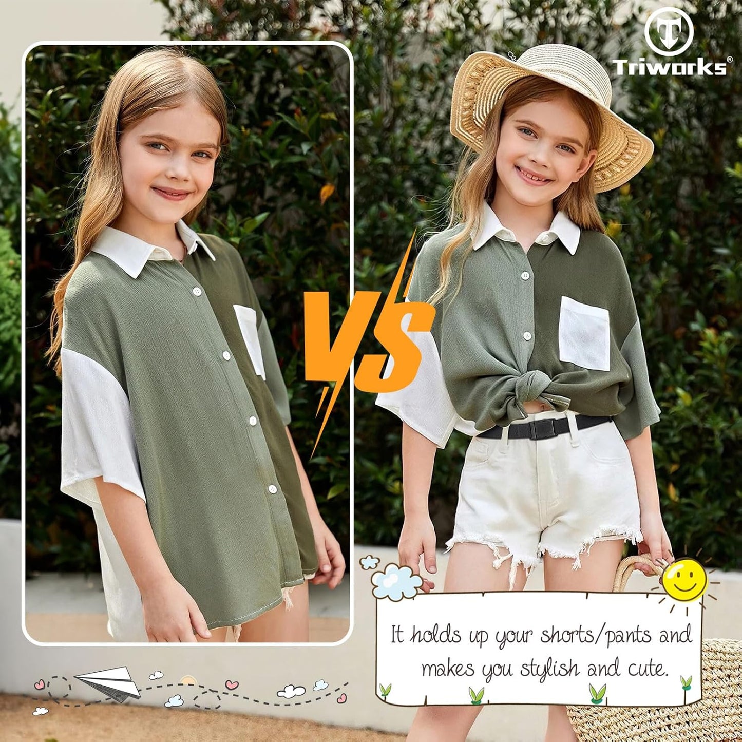 Kids Elastic Adjtable Belts for Girls Easy Buckle Flat Buckle Stretchy Belt for Kids Boys Girls