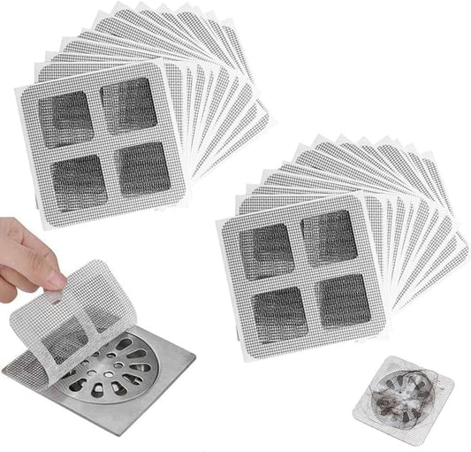 Disposable Hair Drain Stickers, 2024 New Disposable Shower Drain Cover Hair Catcher Bathroom Shower Drain Stickers, Shower Drain Mesh Stickers Floor Drain Sticker for Kitchen Bathroom Tub (10)