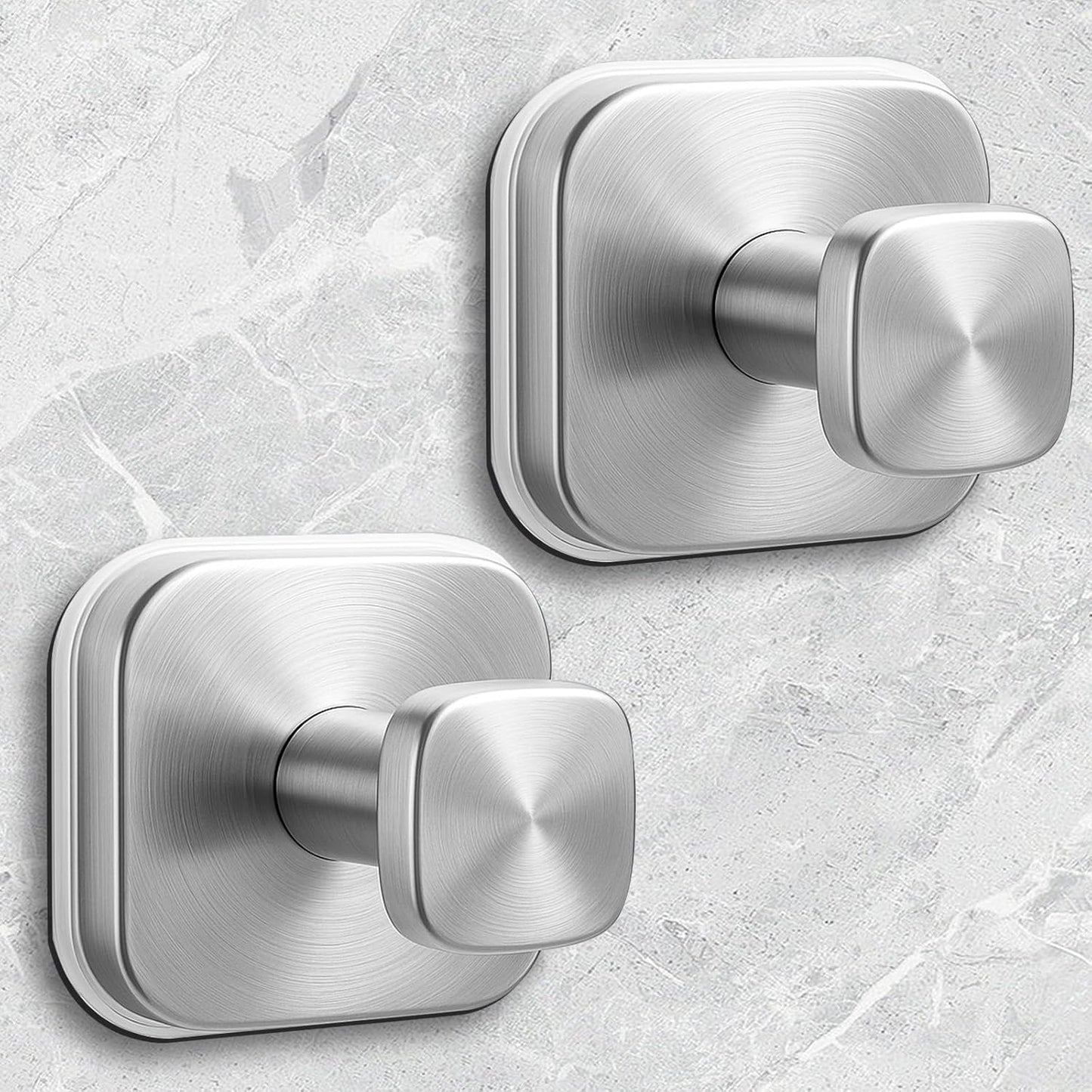 Shower Hooks for Inside Shower,Reable Suction Cup Hooks for Glass Window,Mirror,Removable Towel Hooks for Bathroom,2 Pack(Silver)