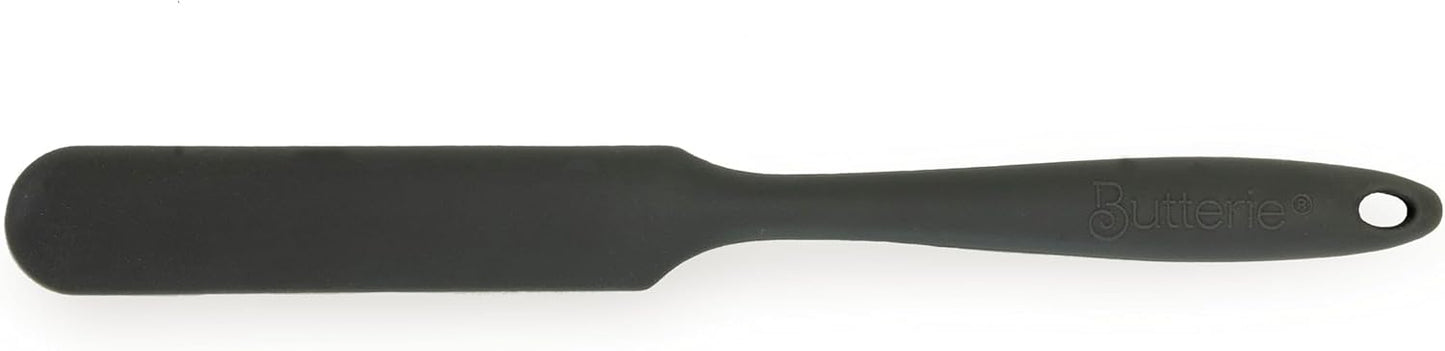 Small Silicone Spatula - 9.5 Inch Non Stick Spatula - Heat Resistant Jar Scraper - BPA Free & Dishwasher Safe - Gray