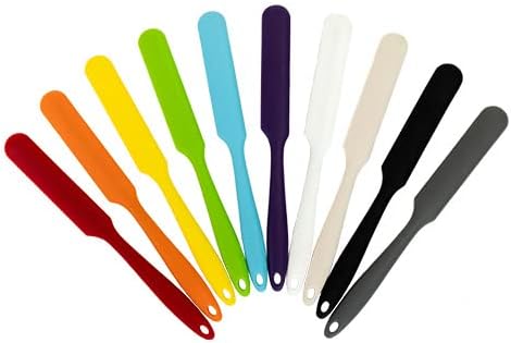 Small Silicone Spatula - 9.5 Inch Non Stick Spatula - Heat Resistant Jar Scraper - BPA Free & Dishwasher Safe - Gray