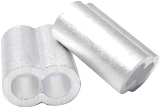 10pcs 5/16" Aluminum Cable Crimps Cable Ferrule Clip Fittings for Crimping Wire Rope Cable M8, FLQ049-8.0