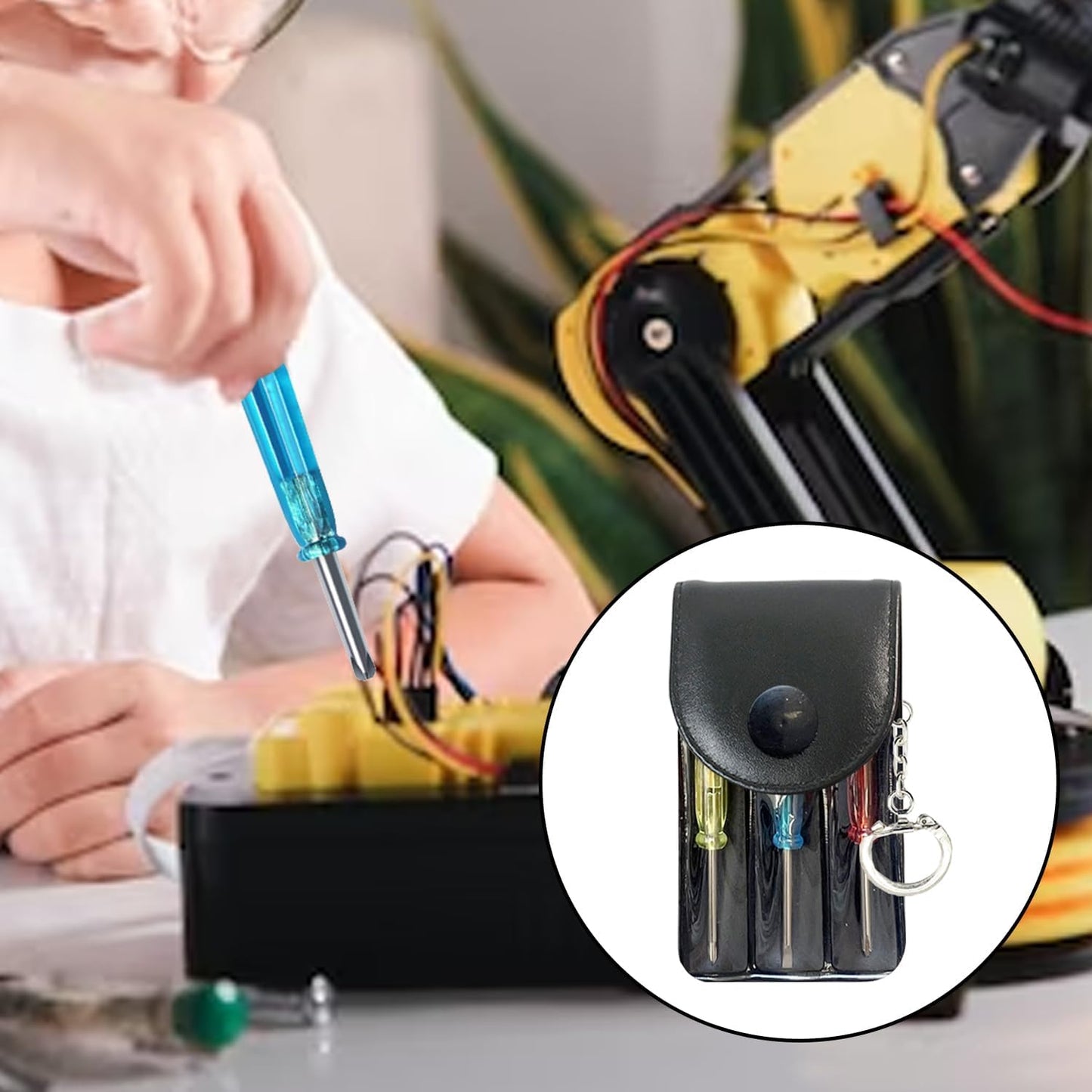 Bulk Pack Mini Screwdriver Keychain Set – 24 Sets of Handy 3-Piece Screwdrivers in a Snap-Closure Pouch with Hook, Perfect for Men, Tool Party Favors, Christmas Gifts, and Birthday Presents