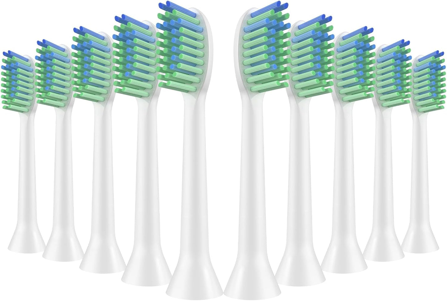10 Pack Toothbrh Replacement Heads Compatible with 7am2m AM101/AM105 Sonic Electric Toothbrh, 10 Count (Soft-White)