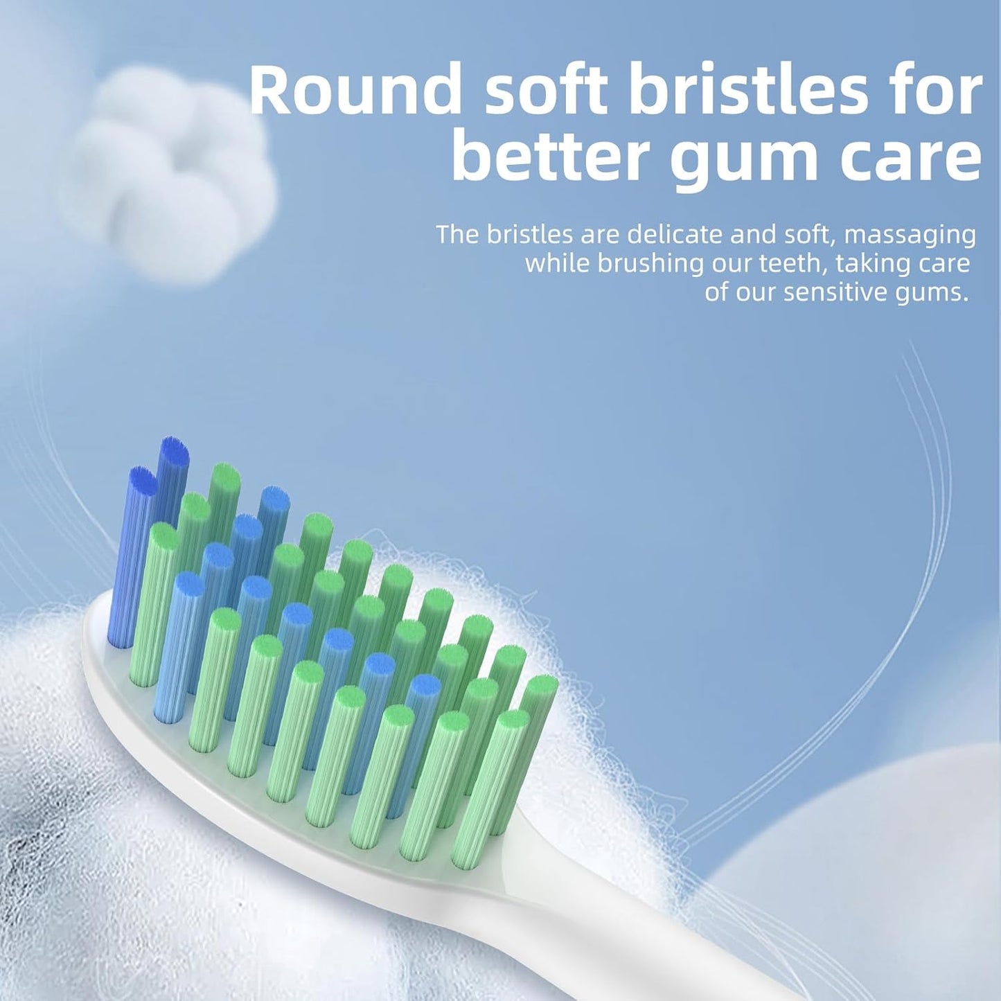 10 Pack Toothbrh Replacement Heads Compatible with 7am2m AM101/AM105 Sonic Electric Toothbrh, 10 Count (Soft-White)