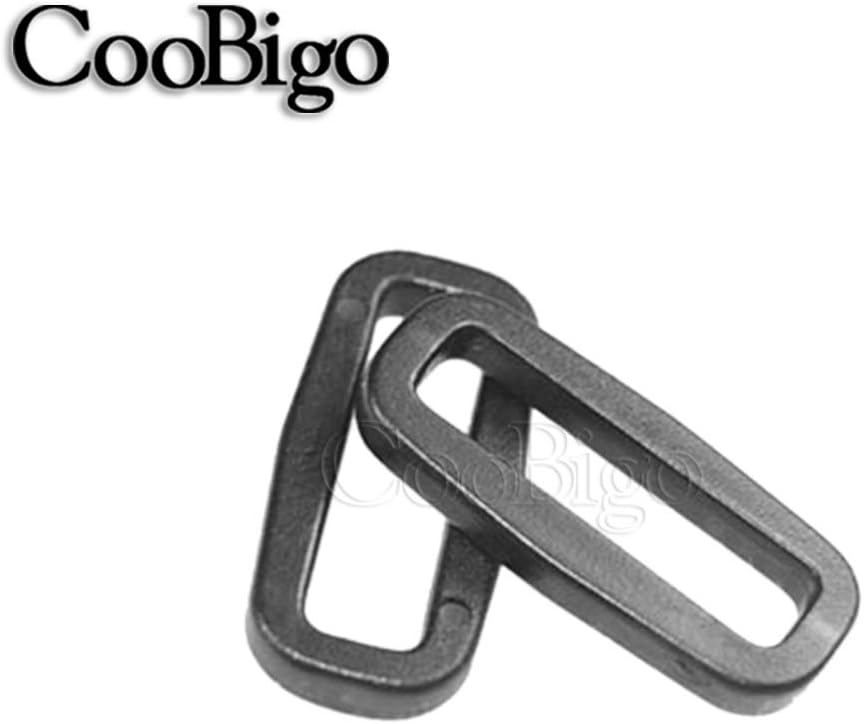 CooBigo Strap Loops Looploc Buckles Rectangle Rings Plastic Black Backpack Straps Webbing Bag Parts
