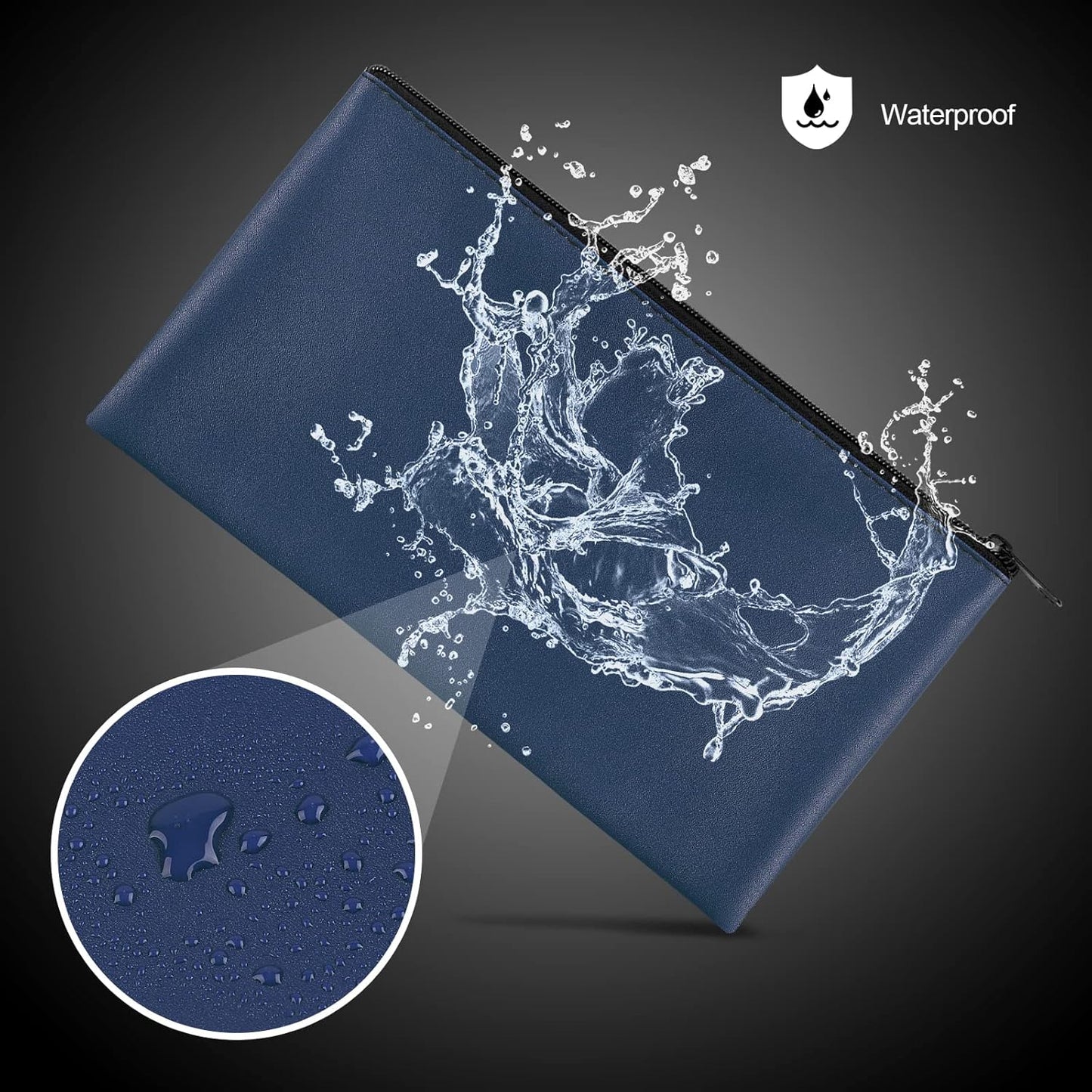 4 Pieces Money Bags With Zipper, 11x6.1 inch Money Pouch, Bank Bag, Cash Bag, Check Wallet, Cosmetics(navy)